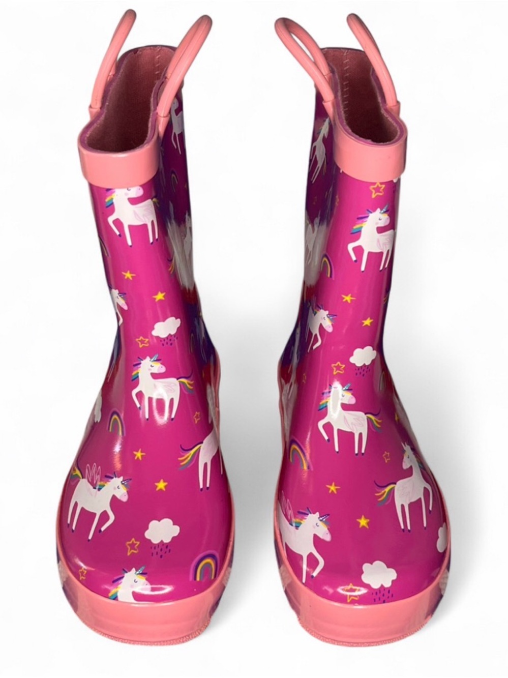 Party PINK Unicorn Rainbow Hbxooxts Kids Outdoor Waterproof Rain Boots Size 13